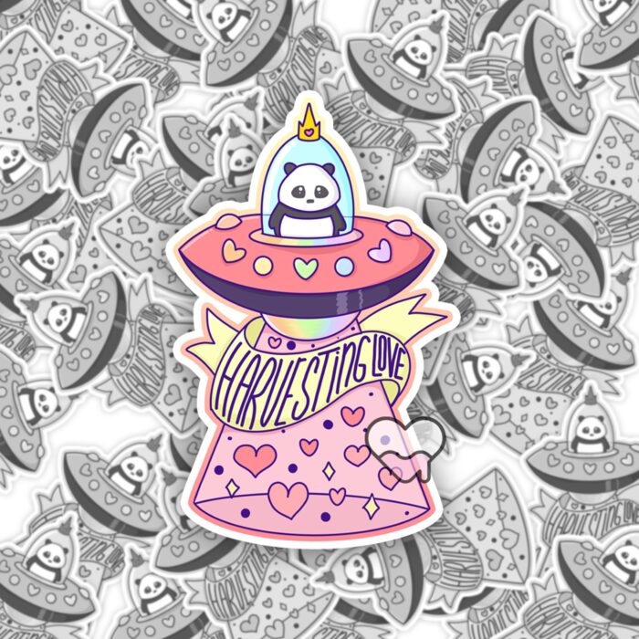Harvesting Love Panda Sticker