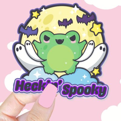 Heckin Spooky Frog Sticker