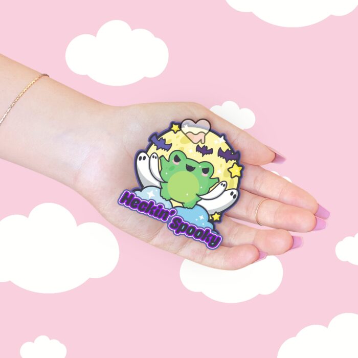 Heckin Spooky Frog Sticker