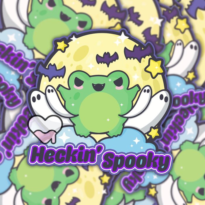 Heckin Spooky Frog Sticker