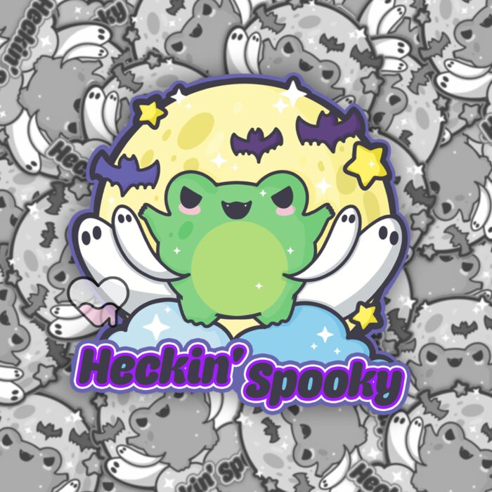 Heckin Spooky Frog Sticker