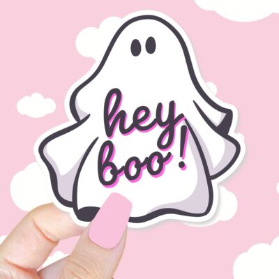 Hey Boo Ghost Sticker