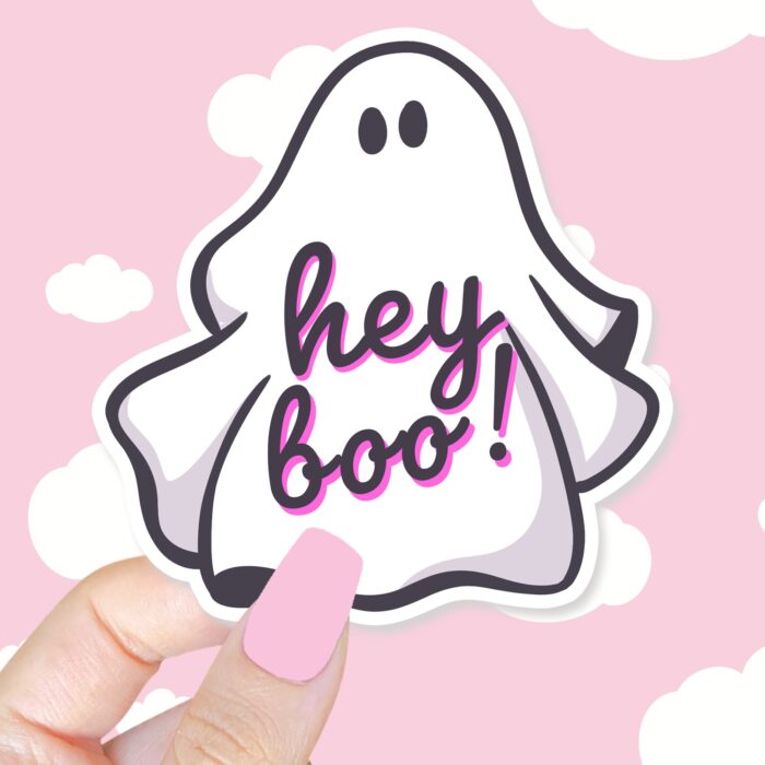 Hey Boo Ghost Sticker