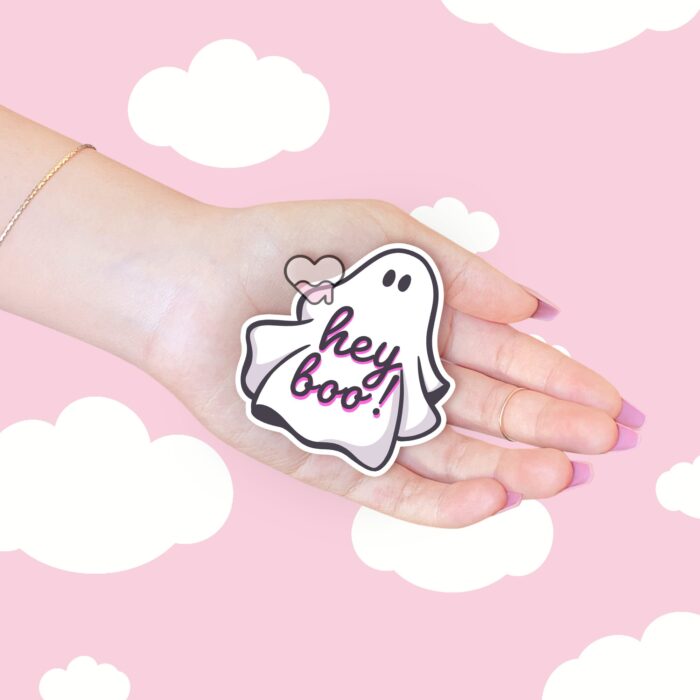 Hey Boo Ghost Sticker
