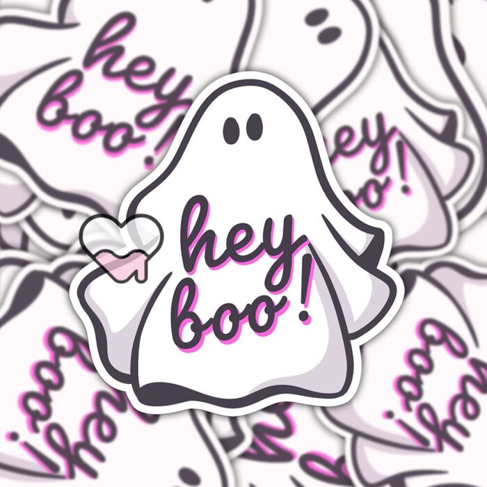 Hey Boo Ghost Sticker