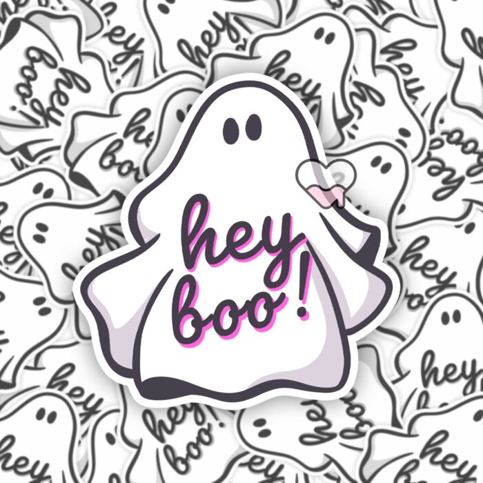 Hey Boo Ghost Sticker