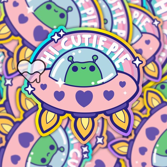 Hi Cutie Pie Alien Sticker
