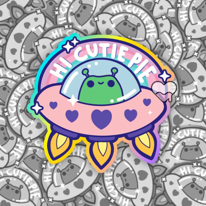 Hi Cutie Pie Alien Sticker