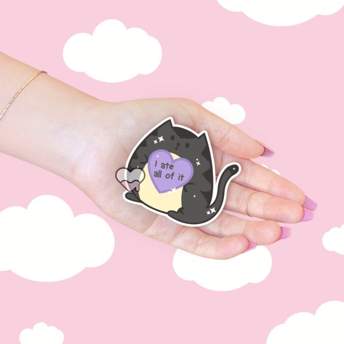 I Ate All Of It Cat Sticker