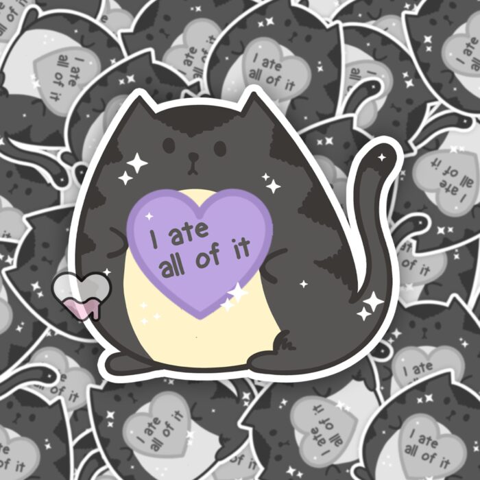 I Ate All Of It Cat Sticker