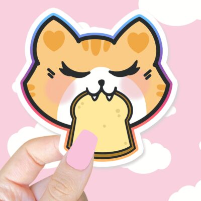 Kitty Toast Sticker