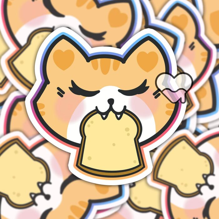 Kitty Toast Sticker