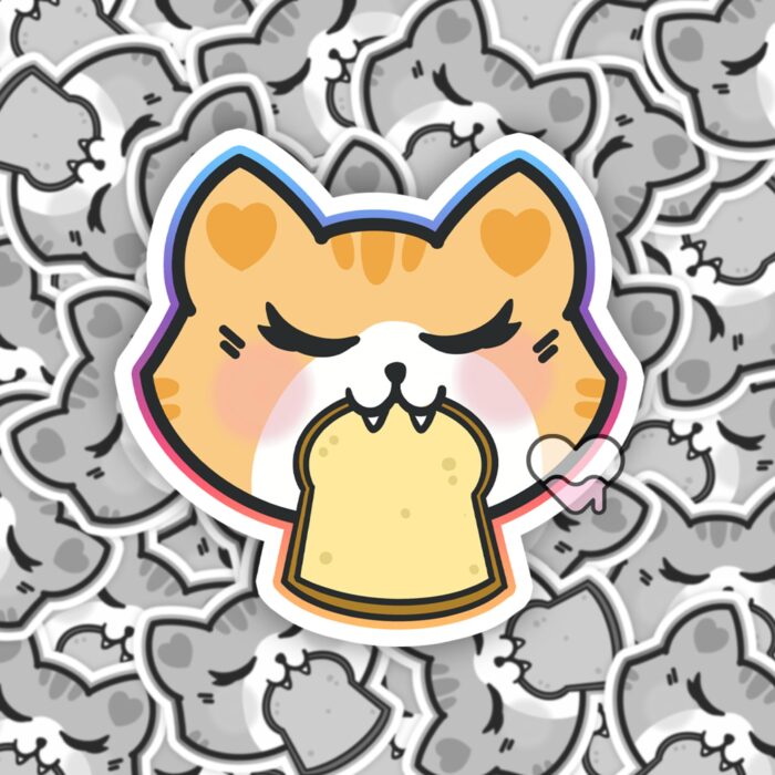 Kitty Toast Sticker