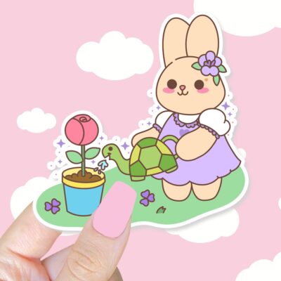 Lavender The Bunny Keep Growing Sticker
