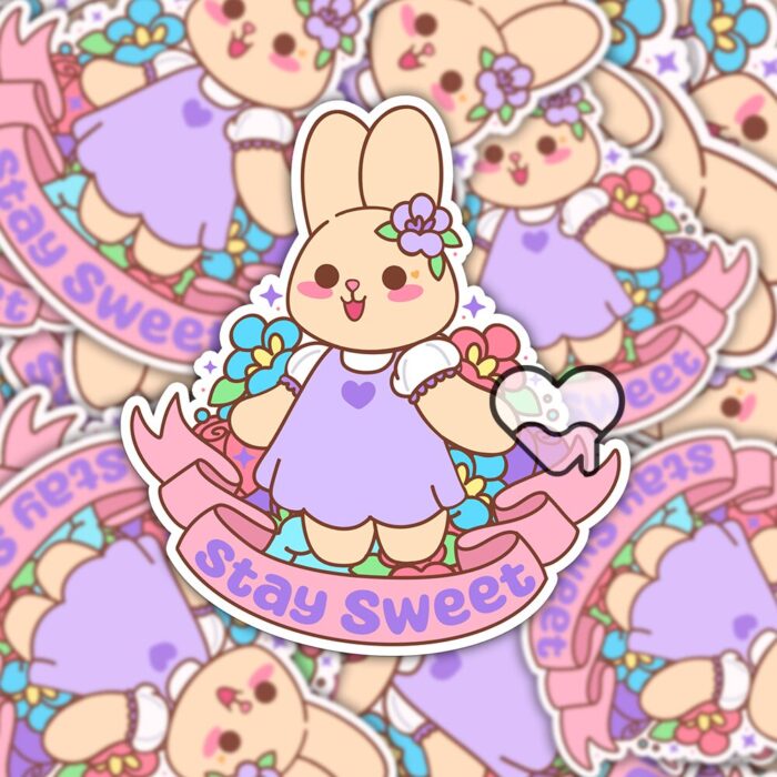 Lavender The Bunny Stay Sweet Sticker