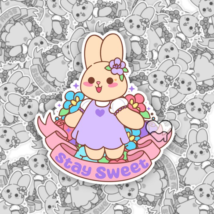Lavender The Bunny Stay Sweet Sticker