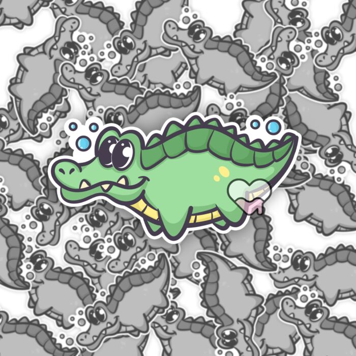 Lenny The Gator Swimming Sticker