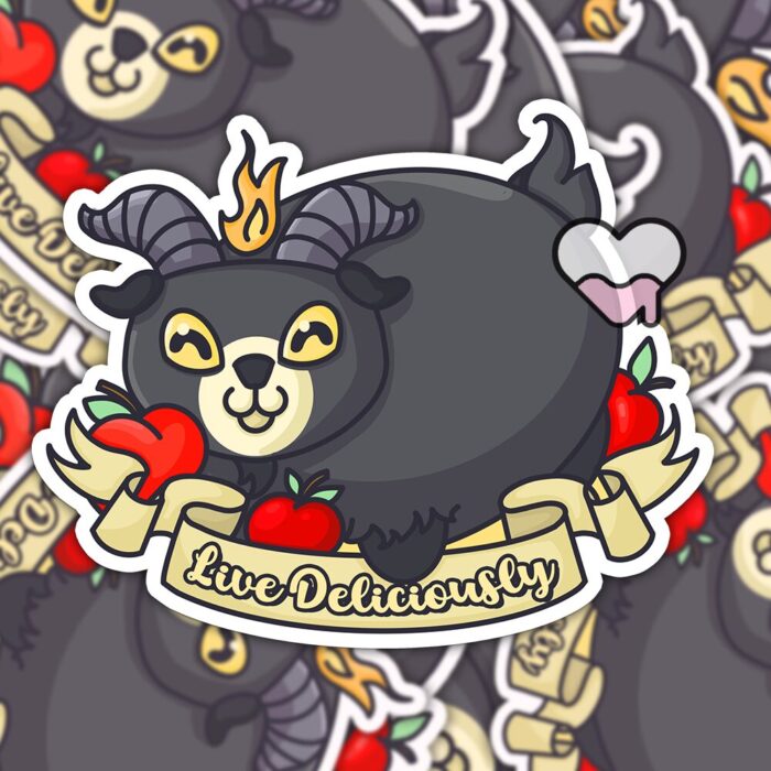Live Deliciously Goat Sticker
