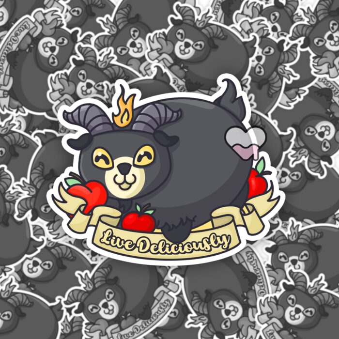Live Deliciously Goat Sticker