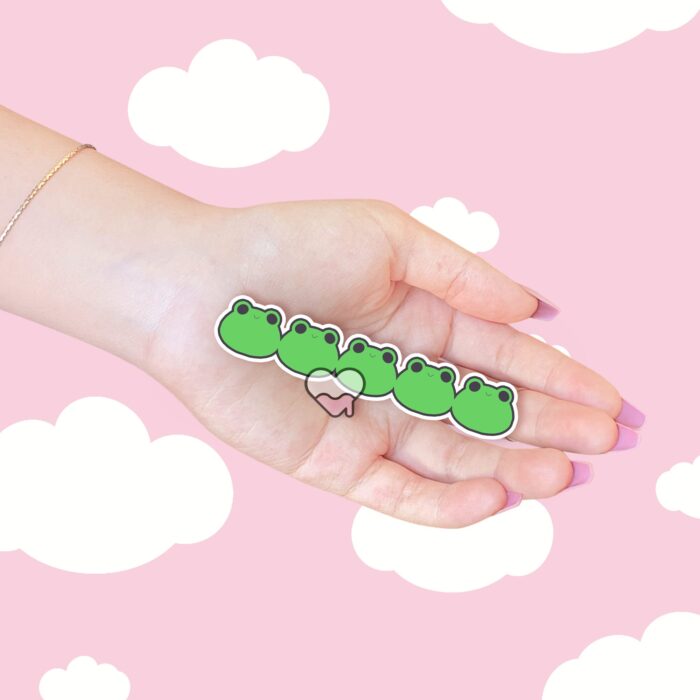 Long Froggies Green Sticker