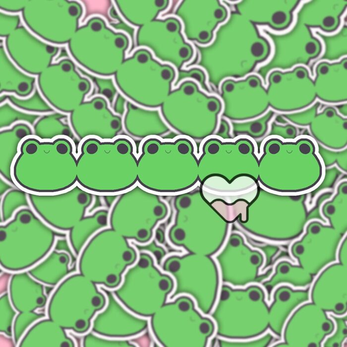 Long Froggies Green Sticker