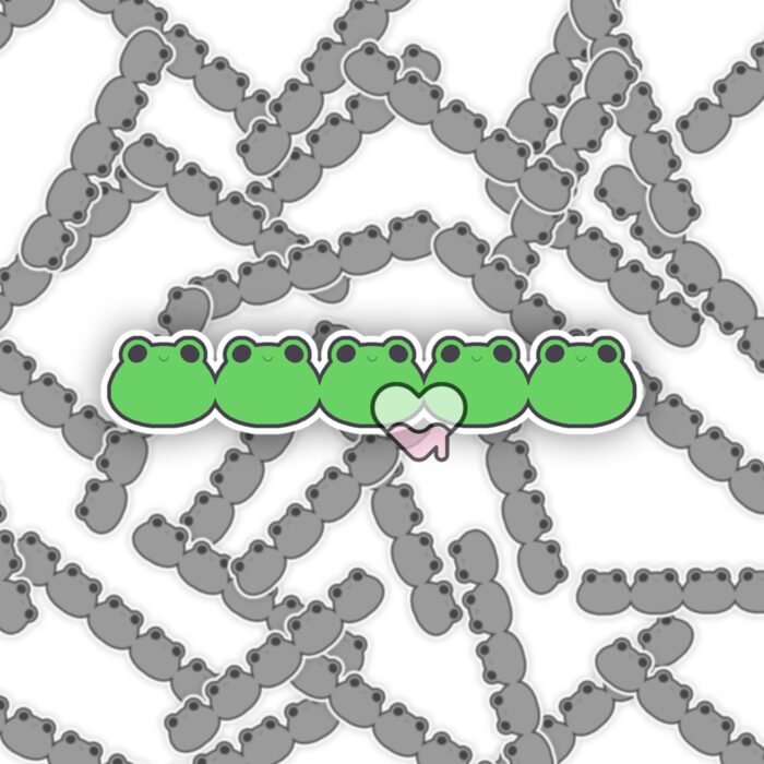 Long Froggies Green Sticker