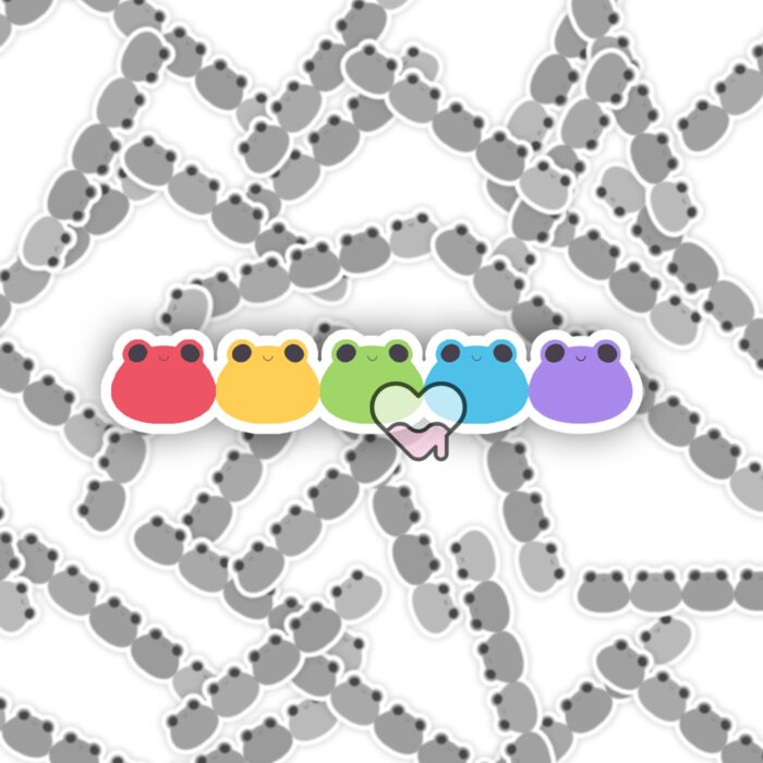 Long Froggies Rainbow Sticker