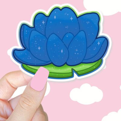 Lotus Flower Blue Sticker