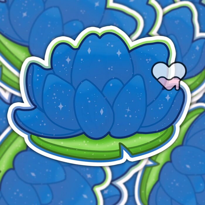 Lotus Flower Blue Sticker