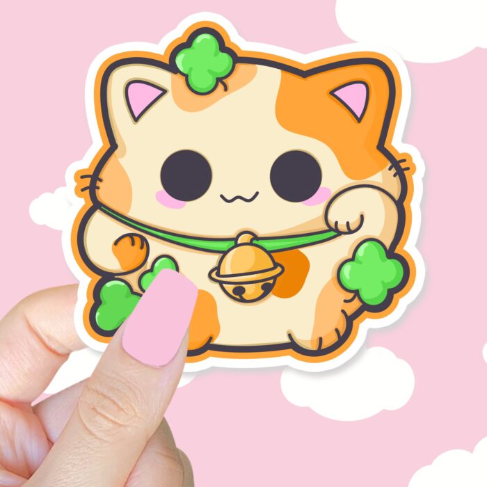 Lucky Calico Cat Sticker