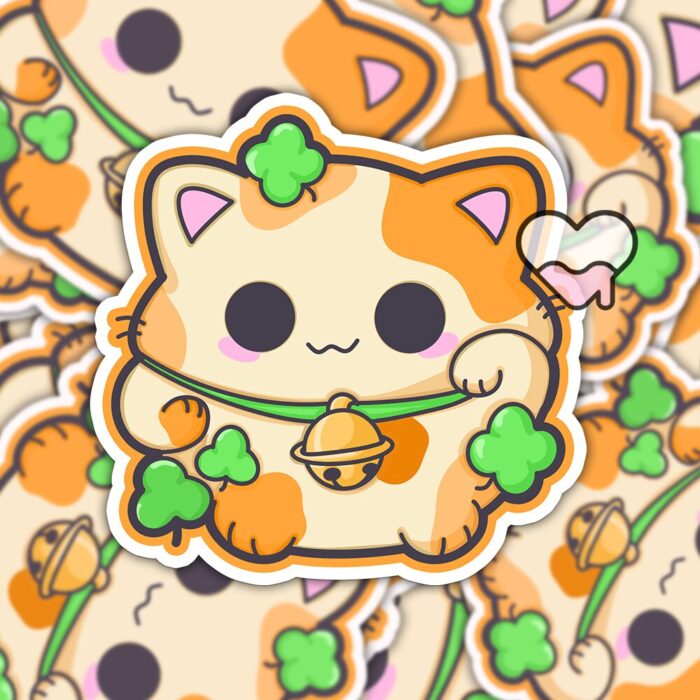 Lucky Calico Cat Sticker