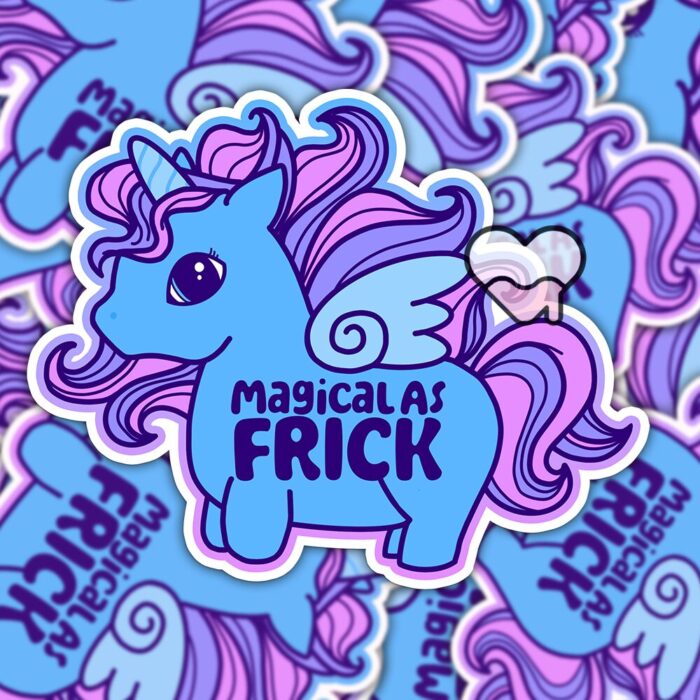 Magical As Frick Unicorn Blue Sticker