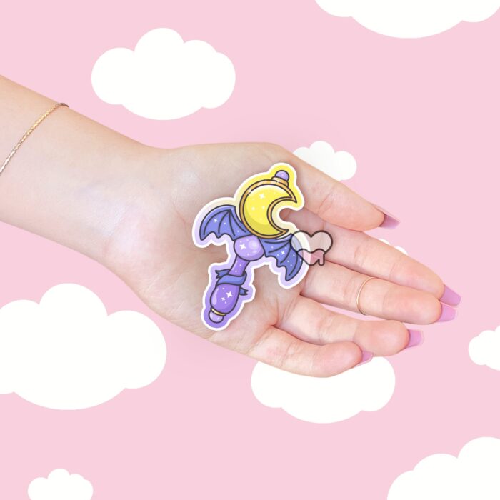 Magical Bat Moon Wand Sticker