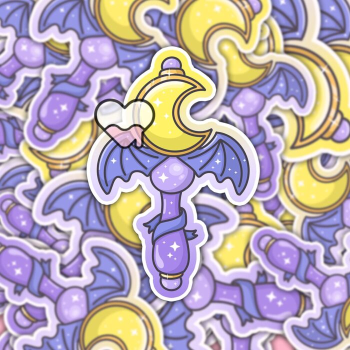 Magical Bat Moon Wand Sticker
