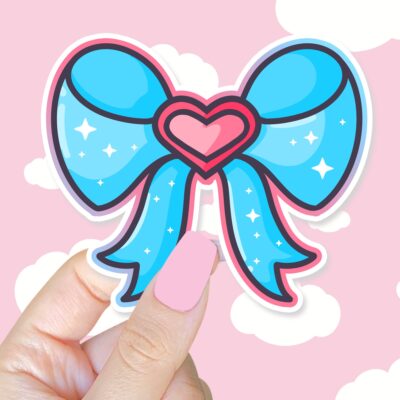 Magical Girl Heart Bow Sticker