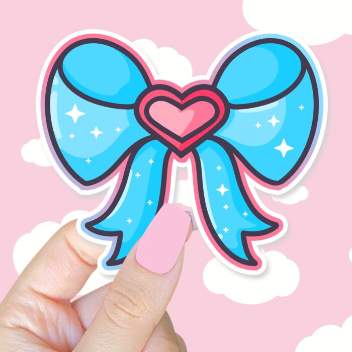 Magical Girl Heart Bow Sticker