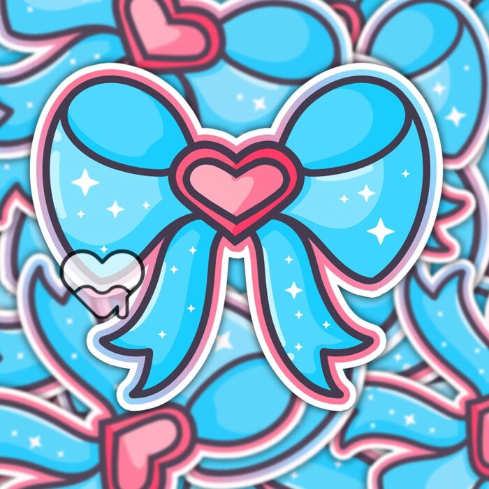 Magical Girl Heart Bow Sticker