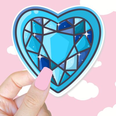 Magical Heart Gem Blue Sticker