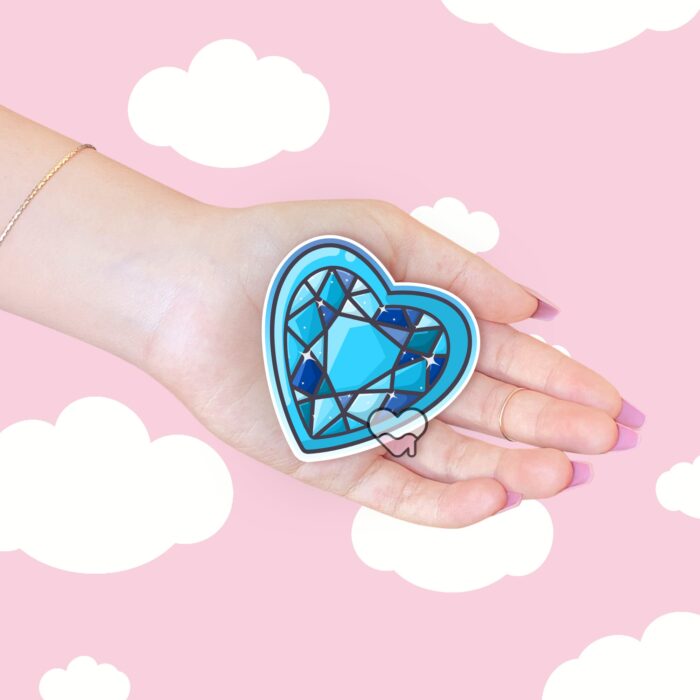 Magical Heart Gem Blue Sticker