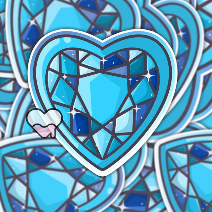 Magical Heart Gem Blue Sticker