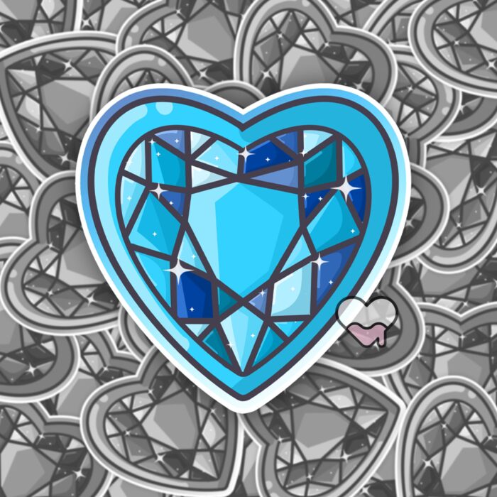 Magical Heart Gem Blue Sticker