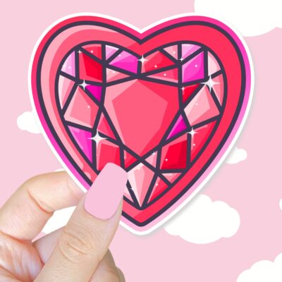 Magical Heart Gem Pink Sticker