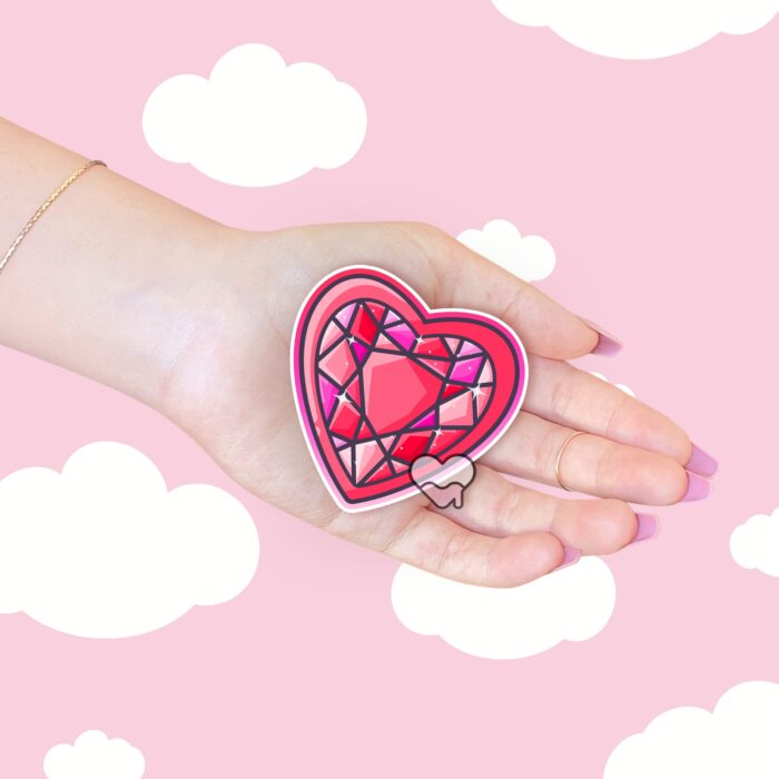Magical Heart Gem Pink Sticker