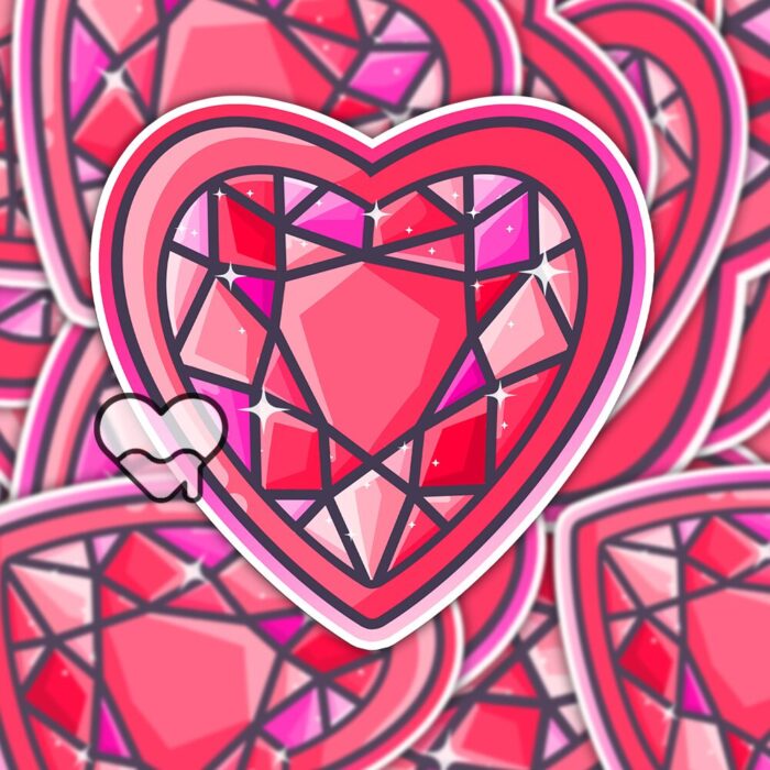 Magical Heart Gem Pink Sticker