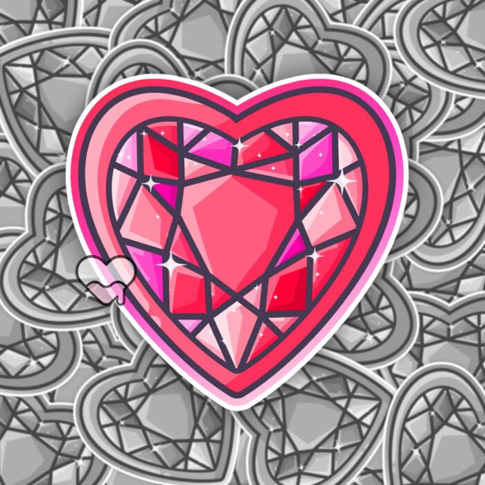 Magical Heart Gem Pink Sticker