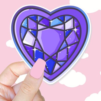 Magical Heart Gem Purple Sticker