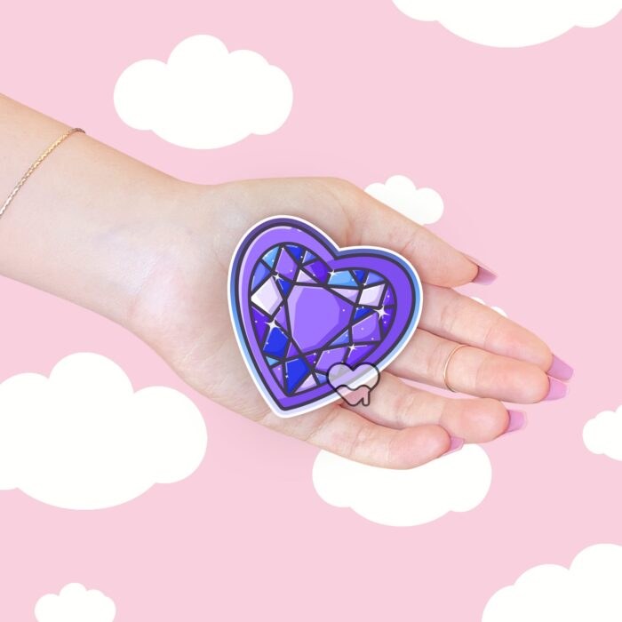 Magical Heart Gem Purple Sticker