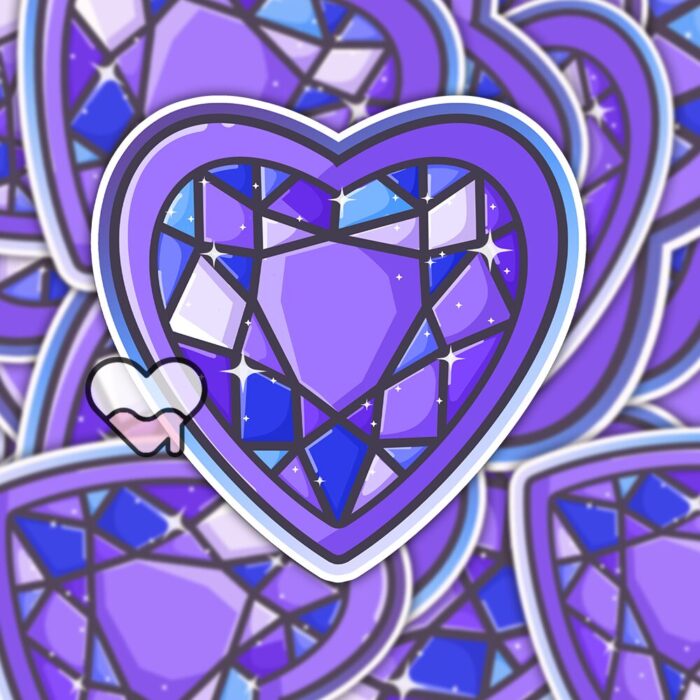 Magical Heart Gem Purple Sticker
