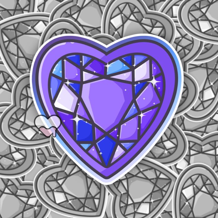 Magical Heart Gem Purple Sticker
