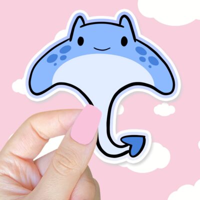 Manta Ray Blue Sticker